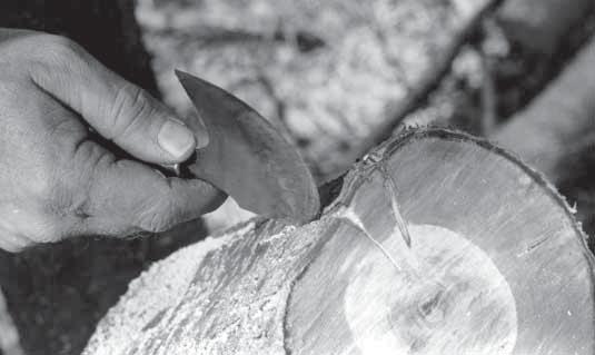 The notch is easiest to make using a knife with a half-circle blade the type used by leather workers (Figure 29).