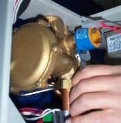To replace loss of water sensor? Drain down heating circuit of boiler only as described previously.