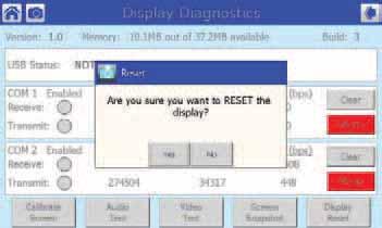 When the Display is reset, the display will reboot and automatically seek out the Modbus device connected to it. When the search is complete, the display will return to the home page.