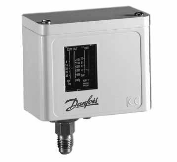 Differential - Auto reset 0.7 to 4.0 Manual 0.7 fixed KP-5 models are single high-pressure switches with changeover contacts. Range 8 to 32 bar. Differential - Auto reset 1.8 to 6.0 Manual 3.