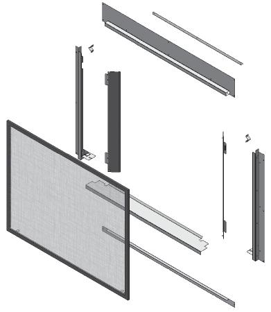 Fit the upper panel support to the top of the appliance s case as indicated (4 screws).