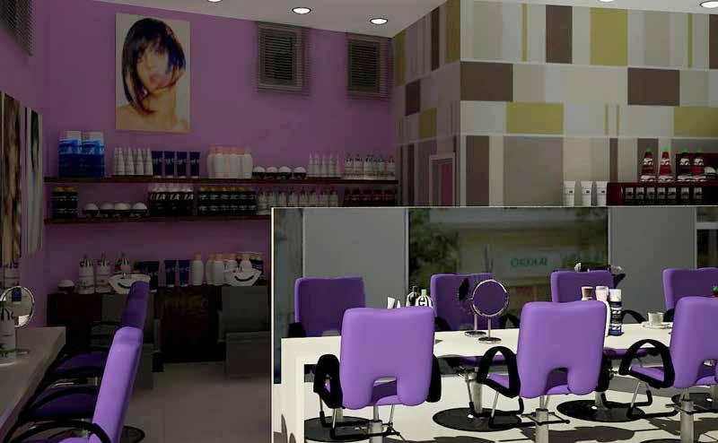 hair-salon in an existing empty space in