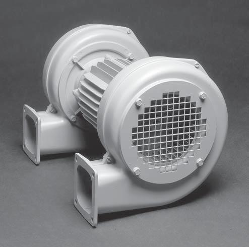 Compact dimensions by built-in motors, cooled by the air flow through the blower.