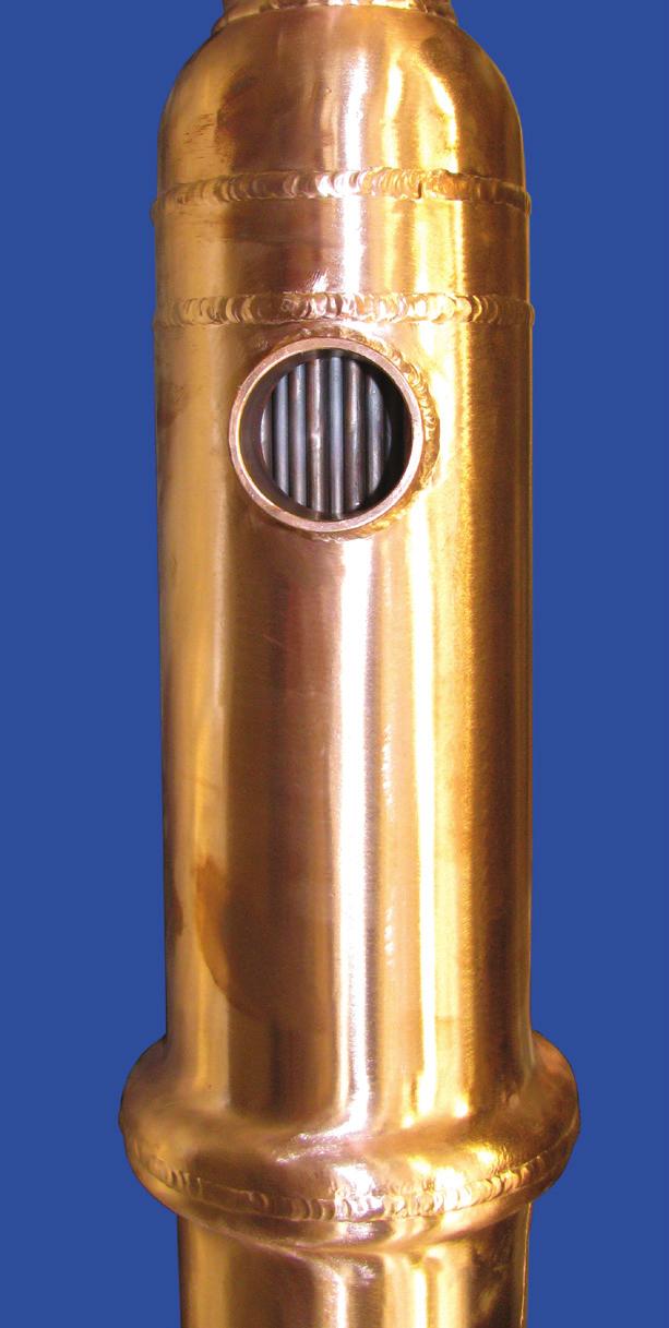 Robust Heat Exchanger The COBREX heat exchanger is a shell-and-tube design with domestic water in the shell and steam/condensate in the tubes. The exchanger is vertically oriented and single-pass.