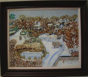 151. JOHN EGLE (AMERICAN 20 TH CENTURY) Lily Pond in Winter, oil on canvas, signed lower right John Egle and on reverse: John Egle at the