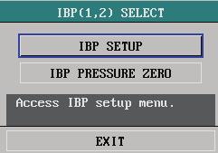 14.4 IBP Menu Selecting the IBP (1,2) label in the parameter