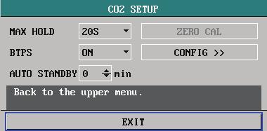 Other Setup Selecting the OTHER SETUP option opens the following menu. Figure 15-9 CO 2 Other Setup Menu You can perform the following settings in this menu.