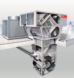 RoofVent twin heat is characterised by its high-efficiency energy recovery. The unit is equipped with a twin plate heat exchanger.
