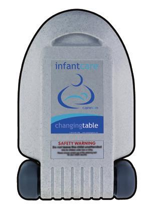 Infant Care Changing Table Controlled lowering. Tamper proof safety straps. Meets the requirements of BS EN 12221-1:2008. Sealed hinges.