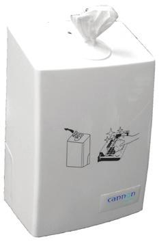 The dispenser provides a single wipe to minimise waste. The wipes are also biodegradable. Flash drying for immediate use.
