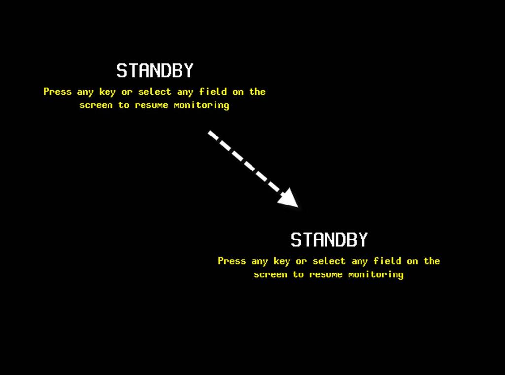 Choices are: Boot Image The Standby screen shows the boot image, see image below: Moving Image