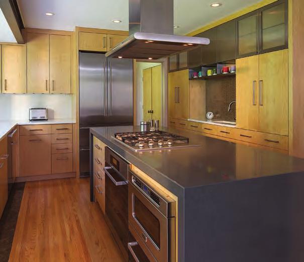 doors and carries into the kitchen, where it serves as a base for