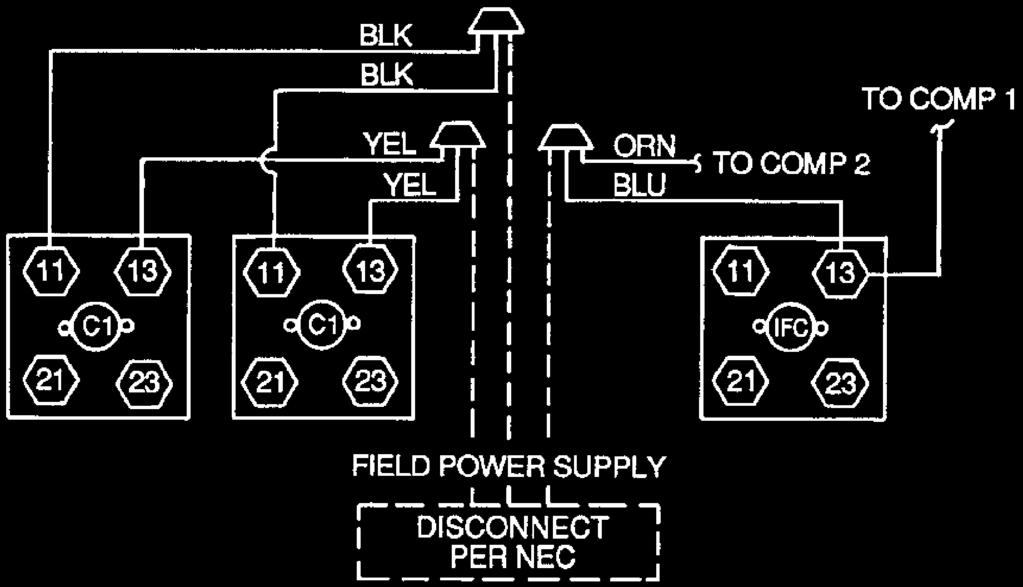 Connections for line voltage are made in the control box section.