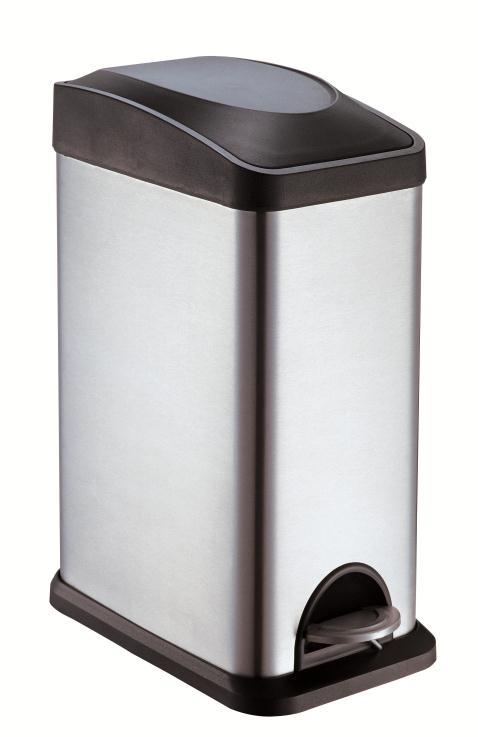 15L Pedal Bin Product Code: 769715 Corner rectangular shaped pedal bin with removable inner