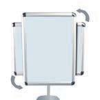 snapframe complemented with chrome rounded safety corners Protective acetate sheet