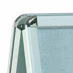 with chrome rounded corners Galvanised steel backing Protective acetate sheet