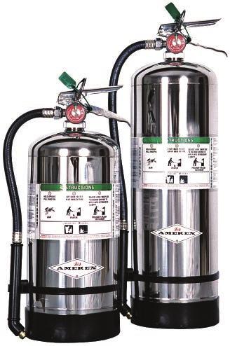 WET CHEMICAL RUGGED 5 Year Manufacturer s Warranty Stored Pressure Design Polished Stainless Steel Cylinders All Stainless Steel Valve Construction Exclusive Crevice Free, Butt Welded Cylinder Tested