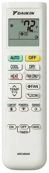 AUTO Auto-Restart The unit memorizes the operation mode, airflow and temperature settings.