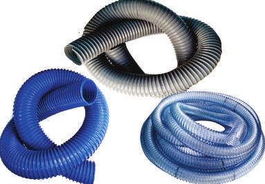 Also available with antistatic copper wire Hose made of spiral reinforcement of rigid PVC into fine grade soft PVC. Available in Grey / Transparent / Blue colours. +60 C -40 C to +90 C (Short Term.