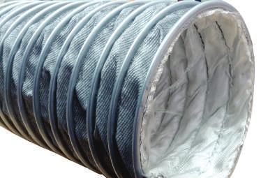 3-ply, outside special coated glass fibre, reinforced by woven in stainless steel wire, in the middle high temp. textile insulating inside heat resistance stainless steel mesh.
