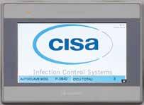 TOUCH SCREEN 10 CISA sterilizers can be equipped on the load side - or, as an optional, on the unloading side - with a bigger touch-screen 10 Inch interface, for a better view of the display commands
