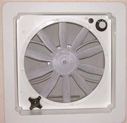 SECTION 12 MISCELLANEOUS POWER ROOF VENTILATOR Lounge, Galley, or Bath Area If Equipped The vent dome is raised and lowered using the Dome Crank knob on the fan.