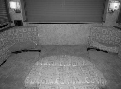 panel below seat cushion to access) or you may use the back dinette seat cushion and two bolster cushions,