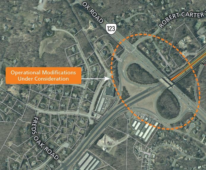 Route 123 (Old Ox) Interchange Operational modifications to Fairfax County Parkway at Ox Road interchange are being coordinated with Fairfax
