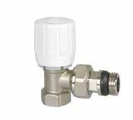 A3) VALVES WITH THERMOSTATIC OPTION FOR DOUBLE PIPE SYSTEMS Adaptors and accessories from page 26 - Connections on page 8 Art. 974 Angle valve with thermostatic option. For iron piping.