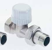 A4) THERMOSTATIC KIT AND THERMOSTATIC VALVES FOR DOUBLE PIPE SYSTEMS AND SYSTERM D Adaptors and accessories from page 26 - Connections on page 8 Art. 775 Single setting thermostatic straight valve.