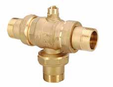 C1) ZONE VALVES Art. 334 Three-way by-pass zone ball valve. It can be motor driven. Union connections. Max. working pressure 16 bars. Max. differential pressure 10 bars. Max. working temperature110 C.