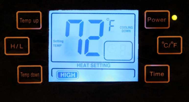 To display the room temperature: Press (2) Temp Up and (4) Temp Down at the same time. The room temperature will display for 5 seconds.