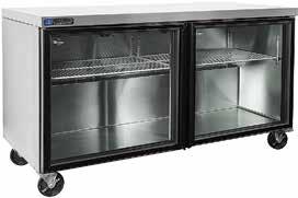 FUSION SERIES MBURG-A SERIES Glass Door Undercounter/Worktable Refrigerators MBURG60A MODEL DIMENSIONS (in.) L D H* UNIT CAP. VOLTS AMPS H.P. CU. FT. MBURG27A 27 1 /2 31 1 /2 36 115 3.6 1/5 7.