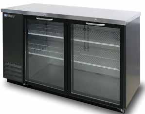 FUSION SERIES MBBB-G SERIES Glass Door Backbar Refrigerators MBBB59-G DIMENSIONS (in.) CAPACITY 12 OZ. CANS/ 12 OZ. BOTTLES UNIT MODEL L D* H VOLTS AMPS H.P. MBBB59-G 59 29 5 /8 37 115 6.