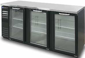 FUSION SERIES MBBB-NG SERIES Shallow Depth Glass Door Backbar Refrigerators MBBB72NG DIMENSIONS (in.) UNIT MODEL L D* H VOLTS AMPS H.P. MBBB48NG 48 1 /8 26 35 3 /8 115 6.