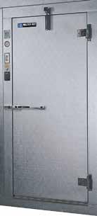 V-Series doors are equipped with springloaded cam-lift hinges, adjustable hinges and a deadbolt-locking handle.