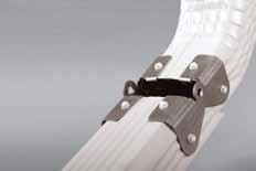 and birds from nesting Made from 100% recycled aluminum Available 6 lengths in white and bronze for 5, 6 and 7 gutter Zip Hinge The Zip Hinge is a tough, reliable gutter downspout hinge made of