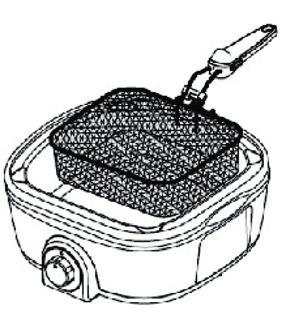 Flash Fry (Deep Fat Frying) Pour oil into the non-stick heating pan up to the fill-line; NEVER go over the fill-line as this may allow the oil to overflow when the food is added which may cause a