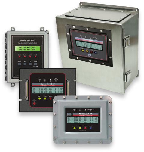 A microprocessor based control card supervises and displays the condition of any field mounted gas detection sensor with a 4-20 ma or serial RS-485 output.
