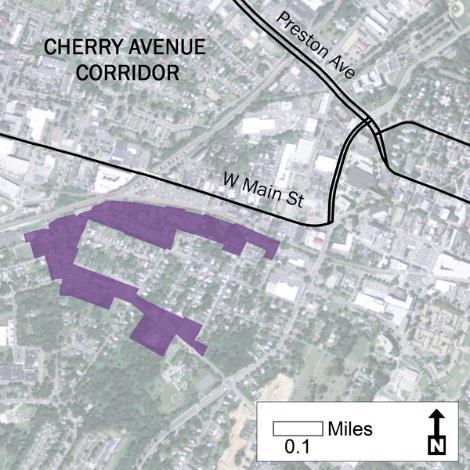 11 Urban Development Areas Charlottesville City UDA Needs Profile: Cherry Avenue Cherry Avenue UDA is located within the City of Charlottesville, south of Route 29 and the Charlottesville Amtrak