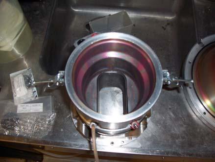 the inside lip of the source housing using 360 Grit Diamond ScrubTIP Step