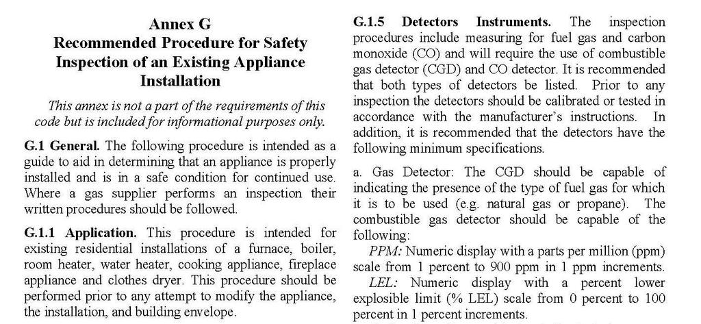 Existing Appliances- Annex G