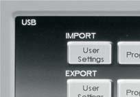 USB This screen allows you to import or export the User
