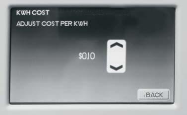 KWH Cost To enter your electric utility rate, select KWH cost. The cost can be set from $0.