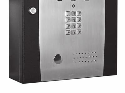 high contrast and backlighting Easily programmable directly from the keypad Alternate telephone number available to reach tenant Vandal- and weather-resistant stainless steel housing Versatile alarm
