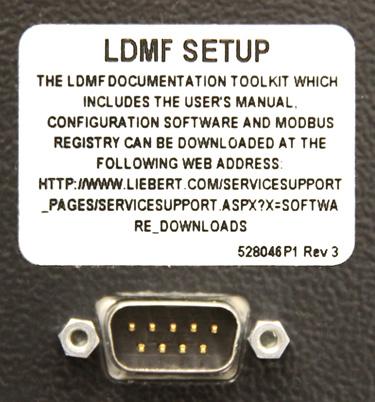 5.2 Communication Operation Connecting locally to the Liebert LDMF Monitoring option requires a female-to-female (F-F) DB9 null modem cable.