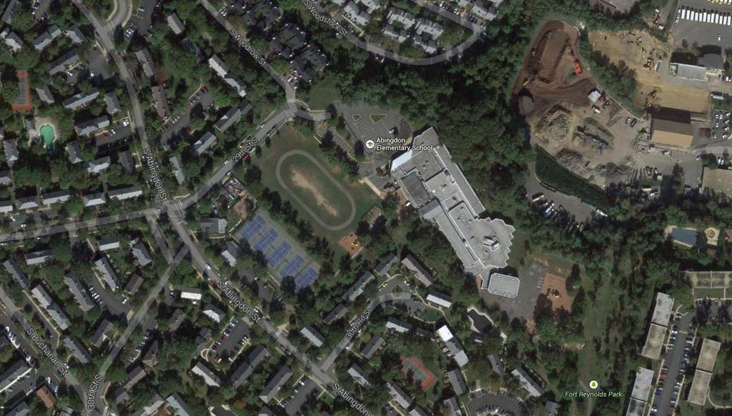 Location of 3035 S. Abingdon St. (Abingdon Elementary School) N O R T H Figure 2: Aerial photograph of the school and surrounding residential uses. Source: Google Maps B.