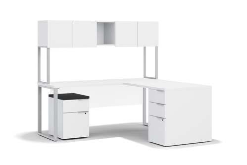 3 FIND YOUR FAVORITE PRIVATE OFFICE / CONTEMPORARY / LSHAPED DESKS Simple LShaped Desk Set Includes: Privacy Panel and Storage Bench STORAGE DESK SPACE HEIGHTADJUSTABLE 50 90150 200 6'0"W x 6'0"D
