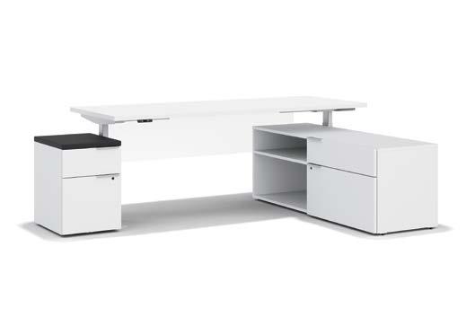 POVoiL002 TOP PICK Deluxe HeightAdjustable LShaped Desk Set Includes: Privacy Panel, Storage Bench and Mobile Storage Cube STORAGE DESK SPACE HEIGHTADJUSTABLE 50 90150 200 6'0"W x 6'0"D $4,715