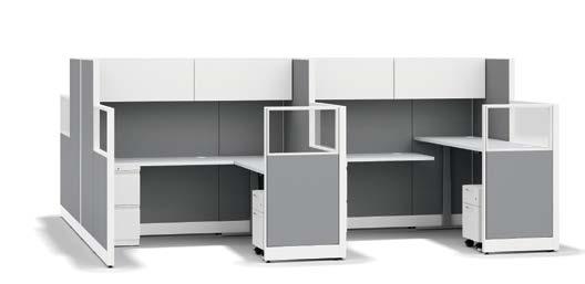 Depending on the size of your office, cubicles can be arranged to accommodate two,